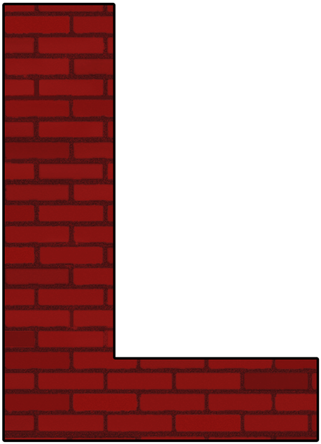 Letter L Brick Wall Design PNG Image