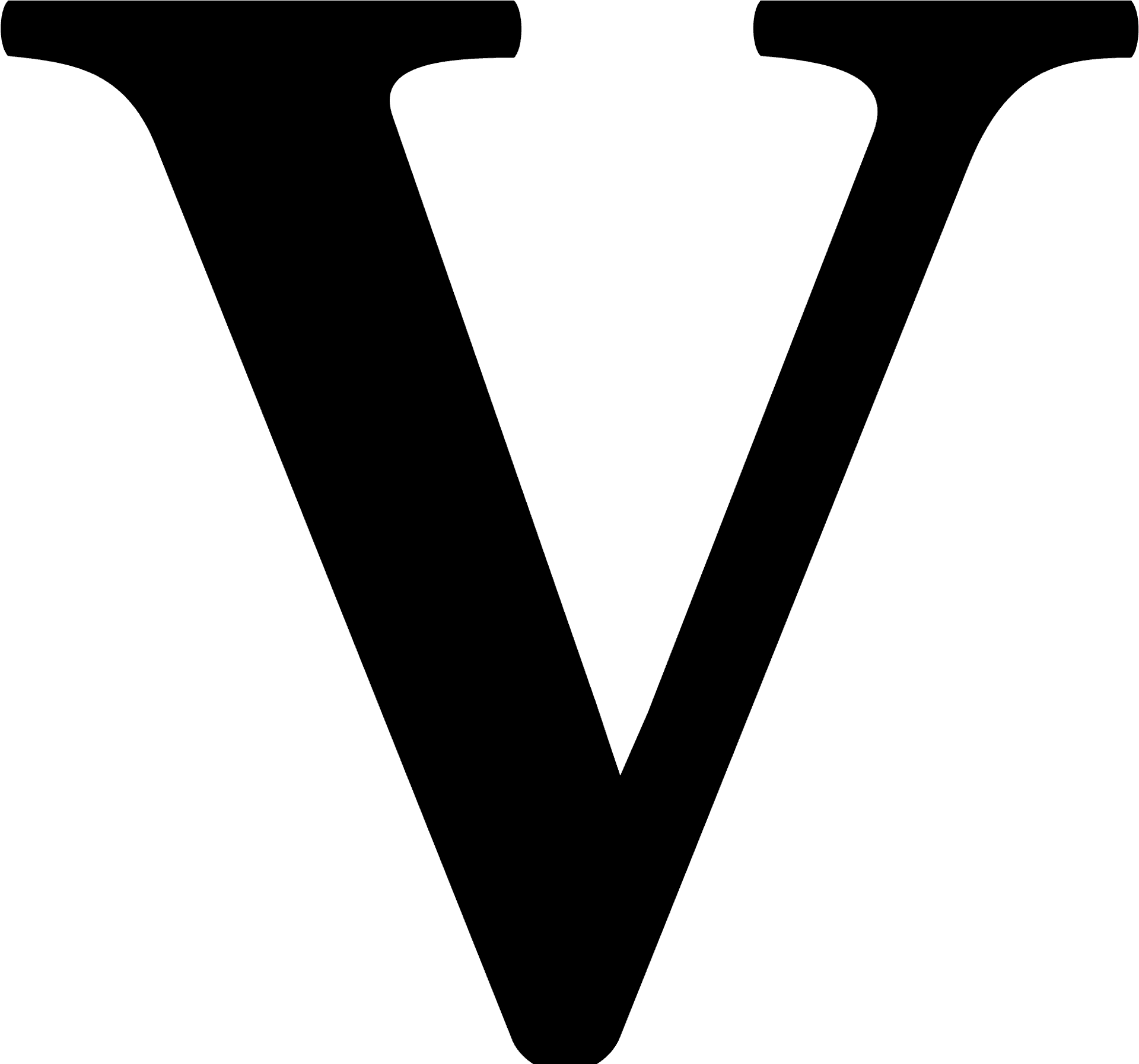 Letter V Icon Simple Black PNG Image