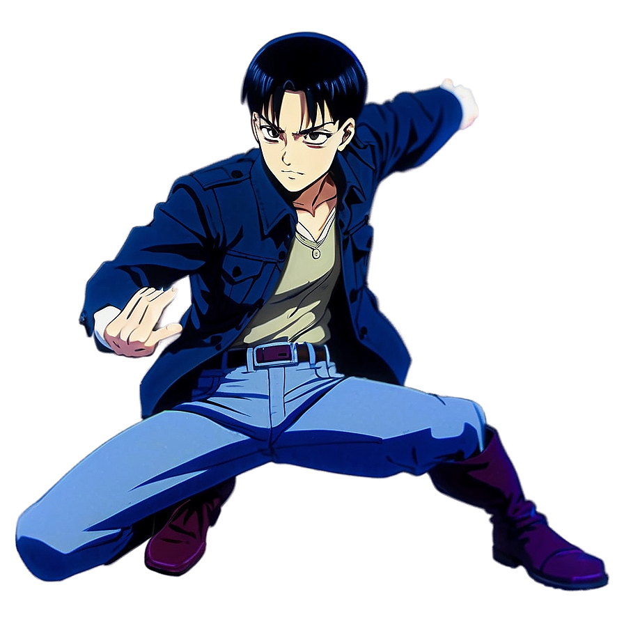 Levi Ackerman Action Pose Png 06112024 PNG Image