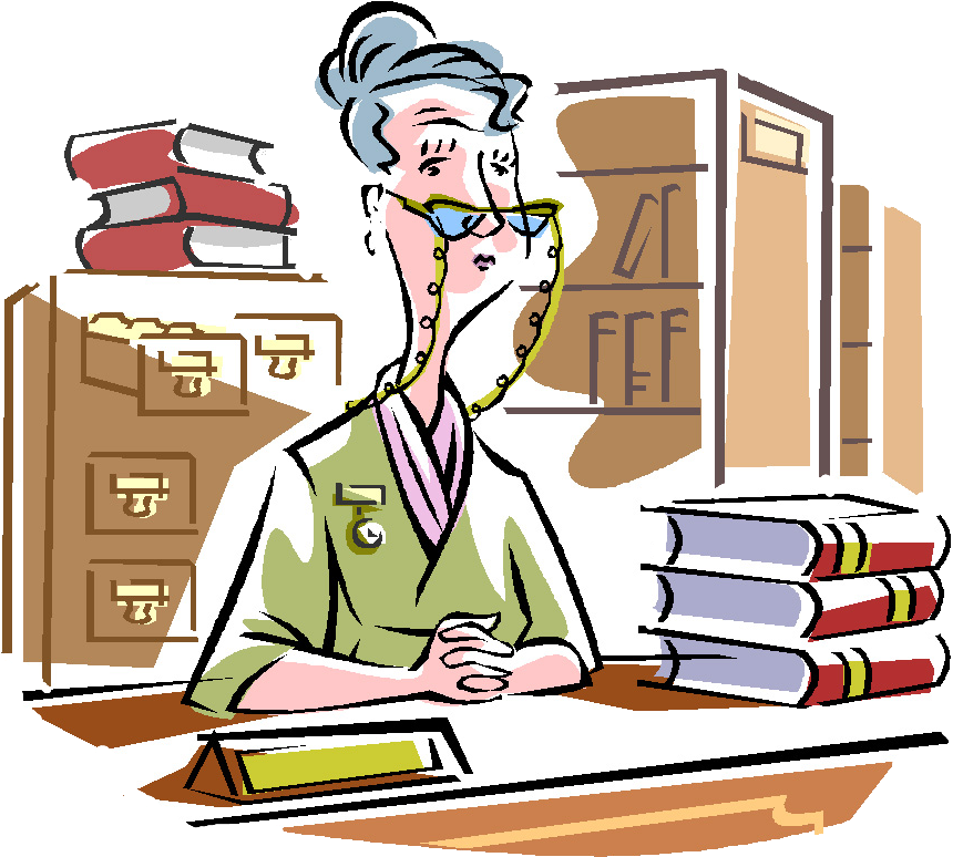 Librarian At Desk Clipart PNG Image