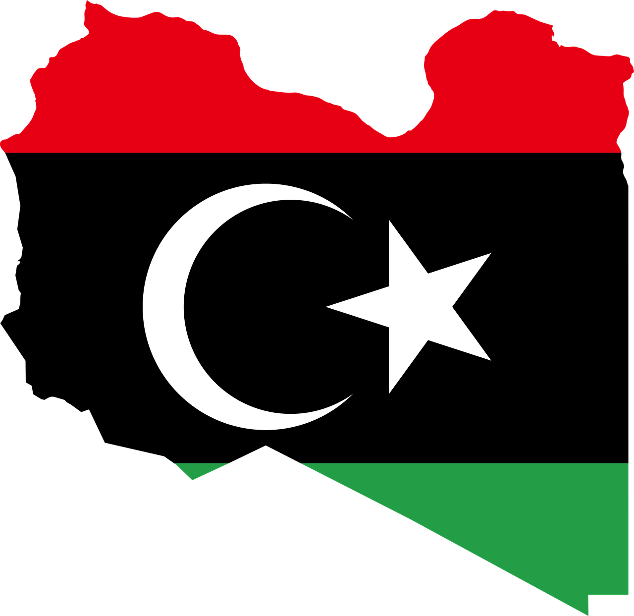 Libya Flag Map Graphic PNG Image