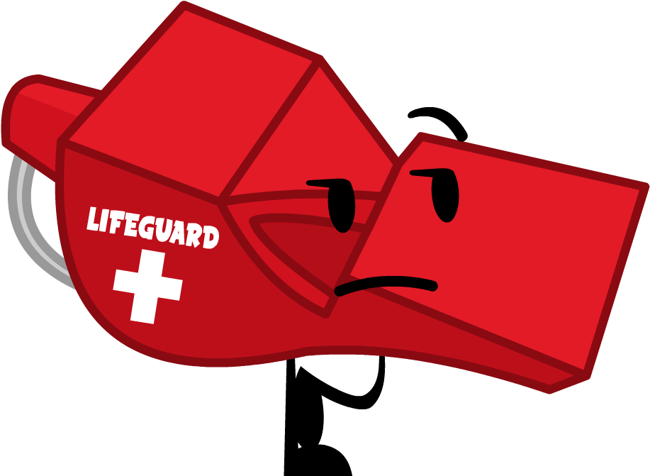 Lifeguard Whistle Cartoon Character PNG Image