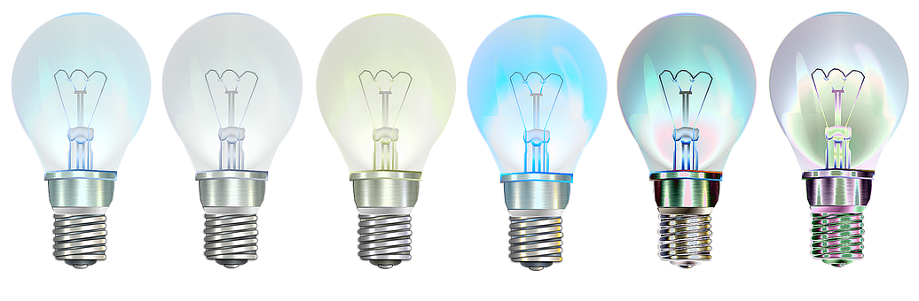 Lightbulb Color Progression PNG Image