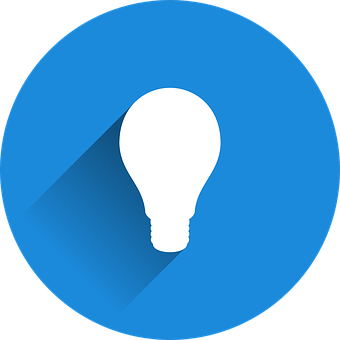 Lightbulb Icon Blue Background PNG Image