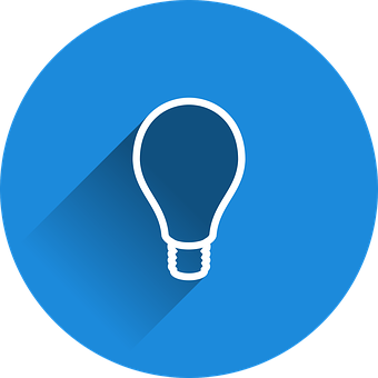 Lightbulb Icon Blue Background PNG Image