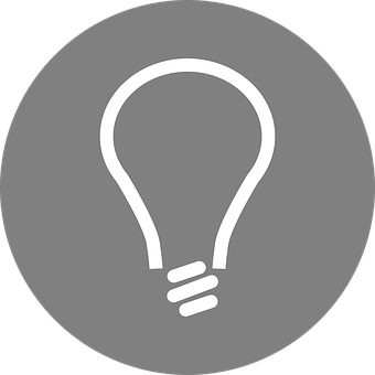 Lightbulb Icon Grey Background PNG Image