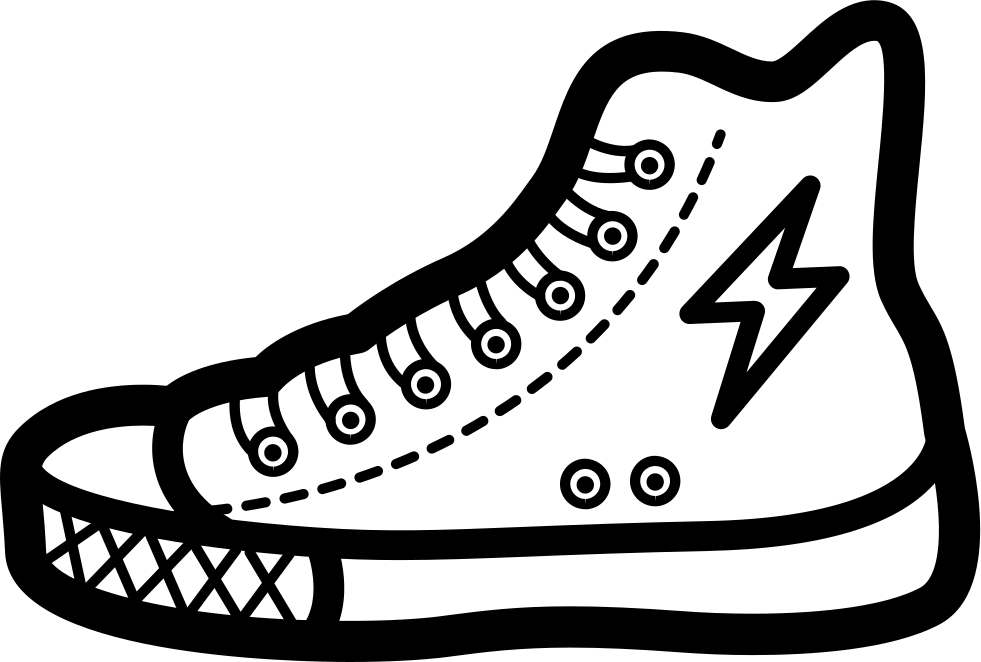 Lightning Bolt High Top Sneaker Graphic PNG Image