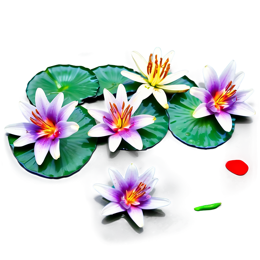 Lilies On Pond Png Djw84 PNG Image