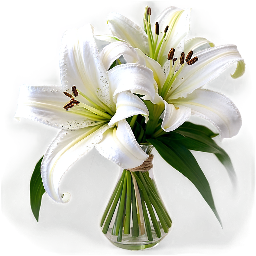 Lilies Wedding Bouquet Png Qvr13 PNG Image