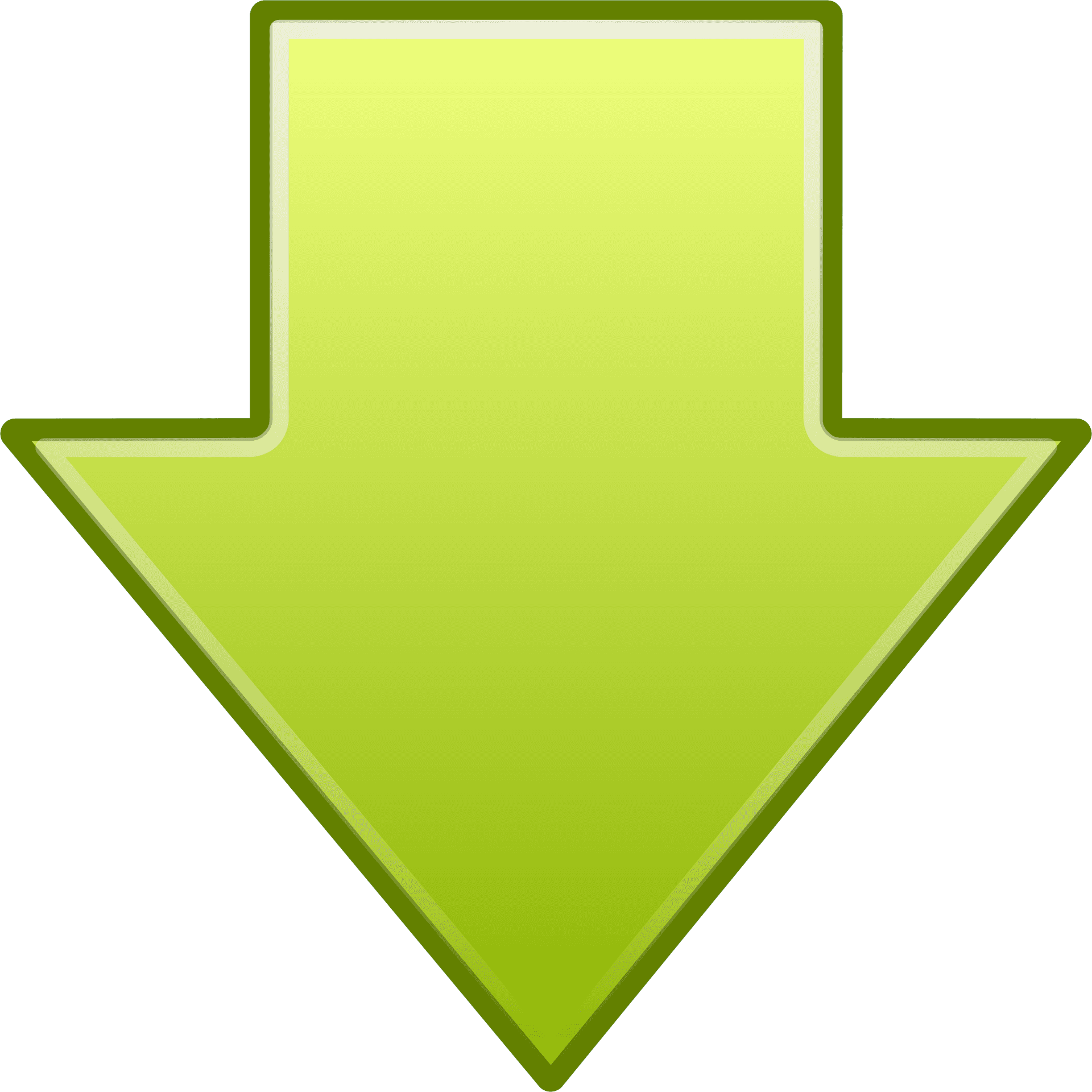 Lime Green Down Arrow Icon PNG Image