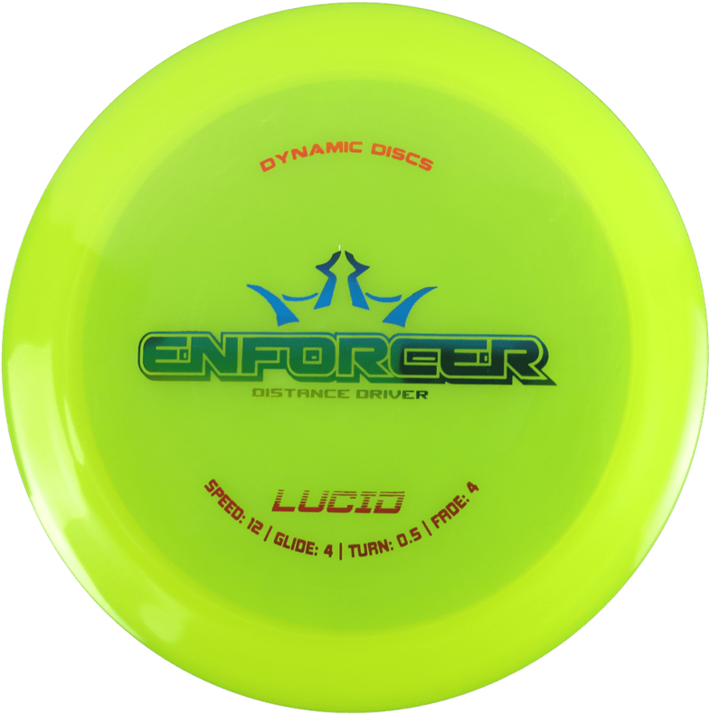 Lime Green Enforcer Distance Driver Disc PNG Image