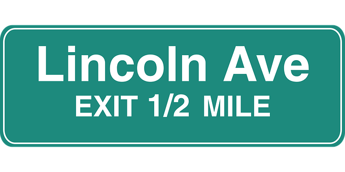 Lincoln Ave Exit Sign PNG Image