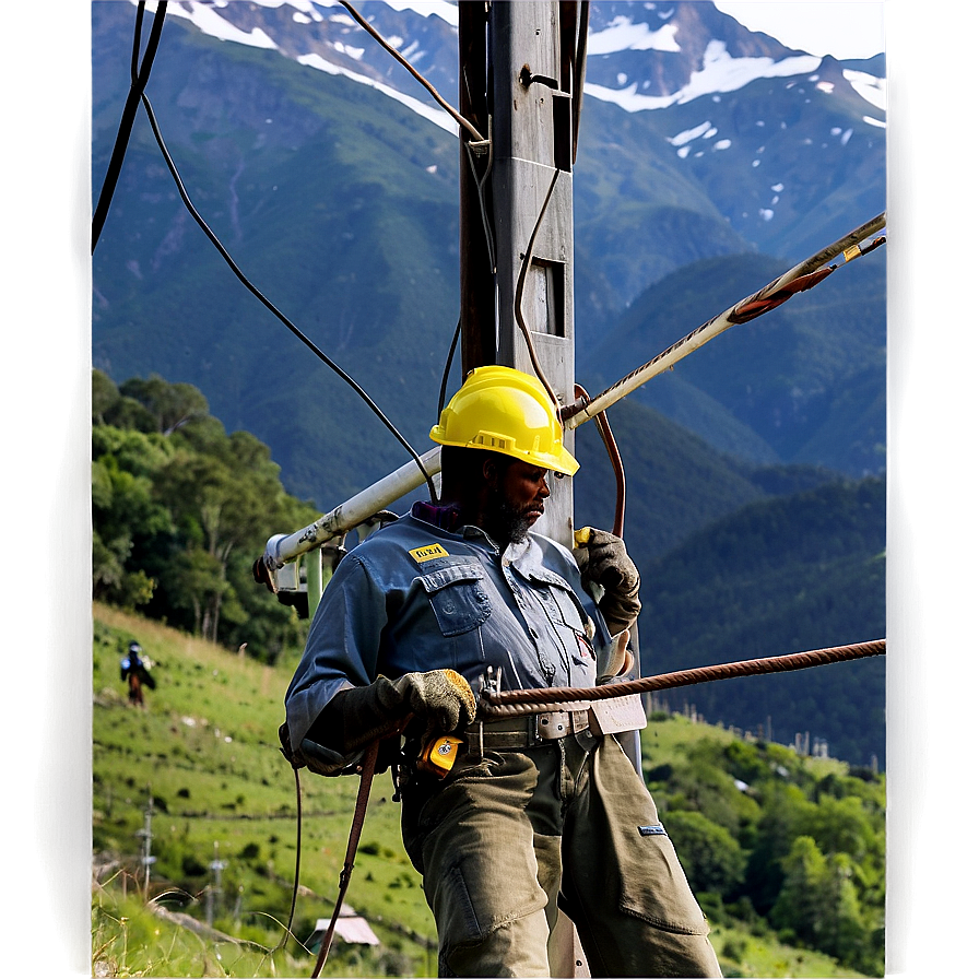 Lineman At High Altitude Png Kwb PNG Image