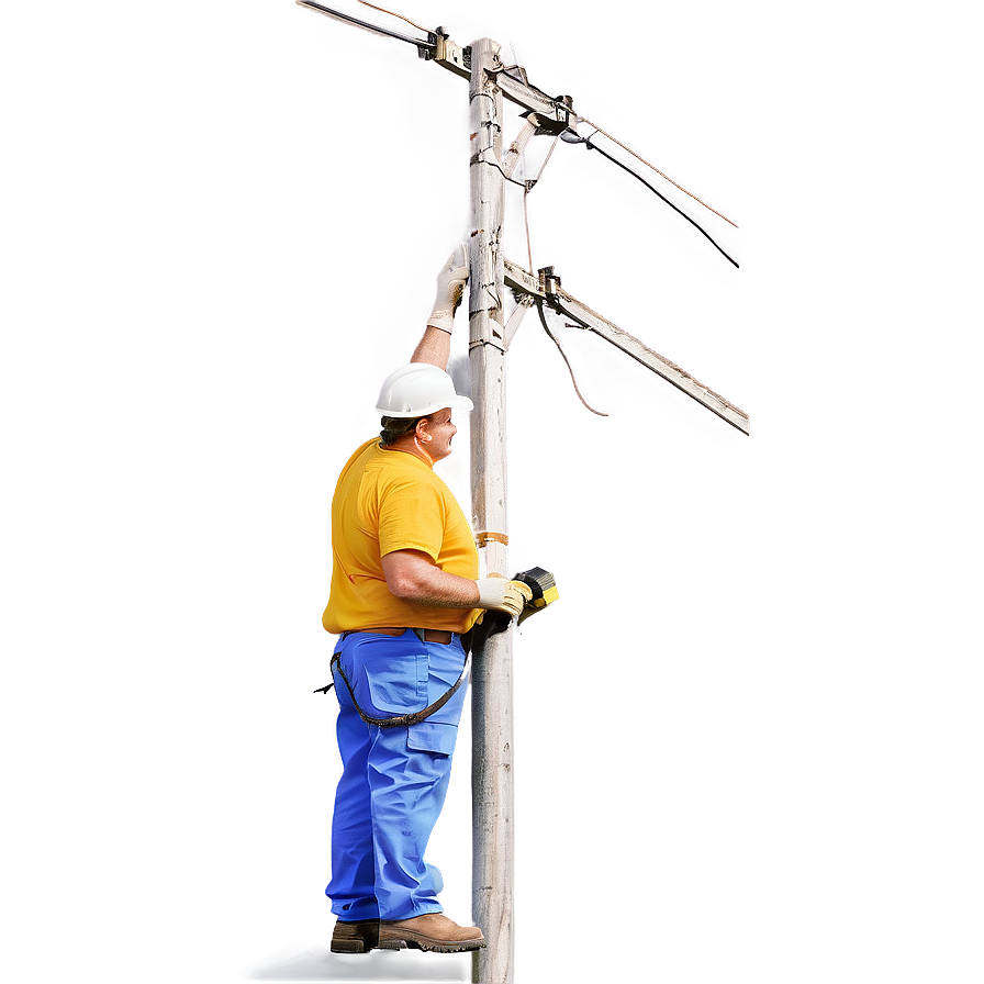 Lineman With Powerlines Png 06282024 PNG Image