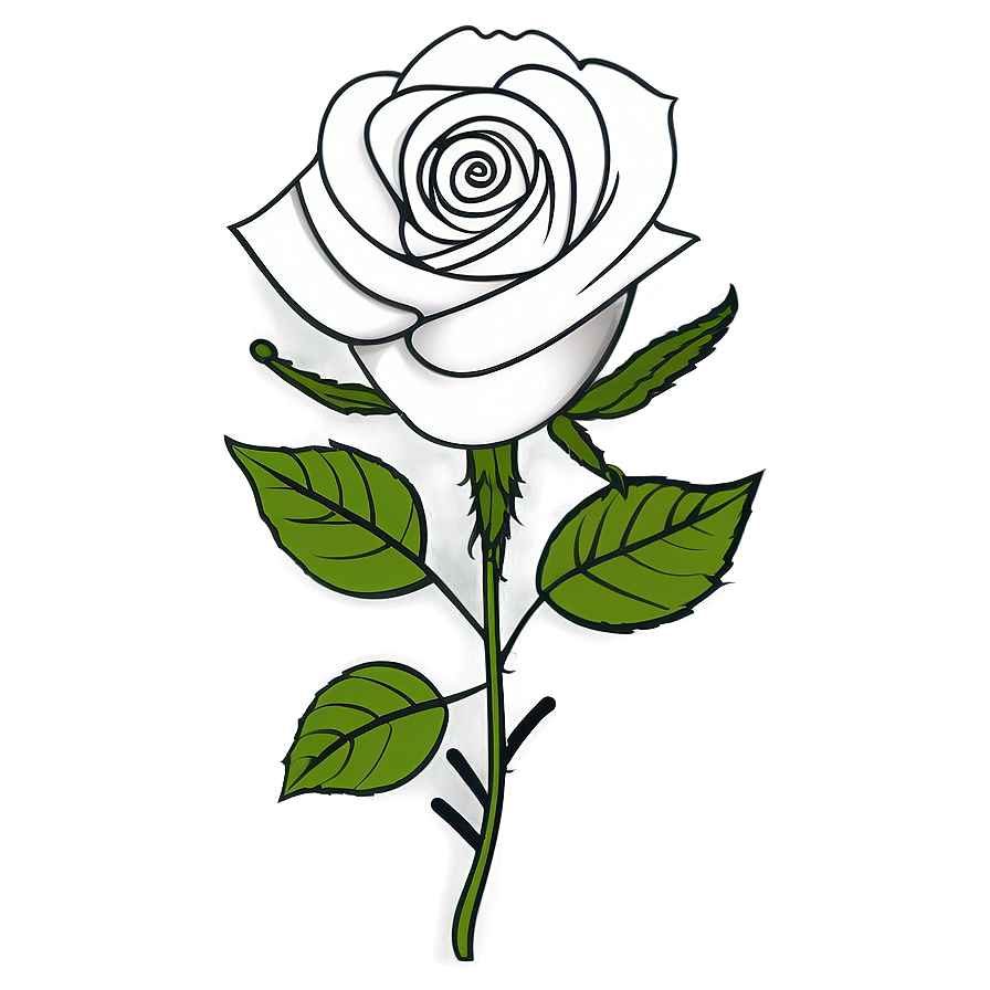 Linework Rose Tattoo Outline Png 71 PNG Image