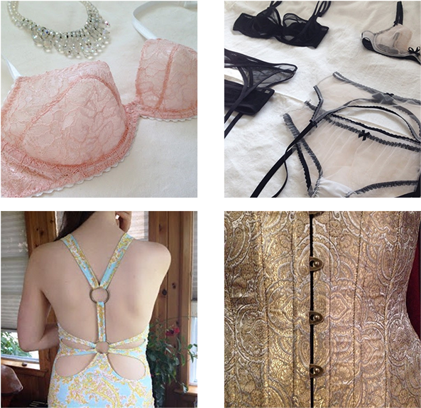 Lingerieand Dress Details Collage PNG Image