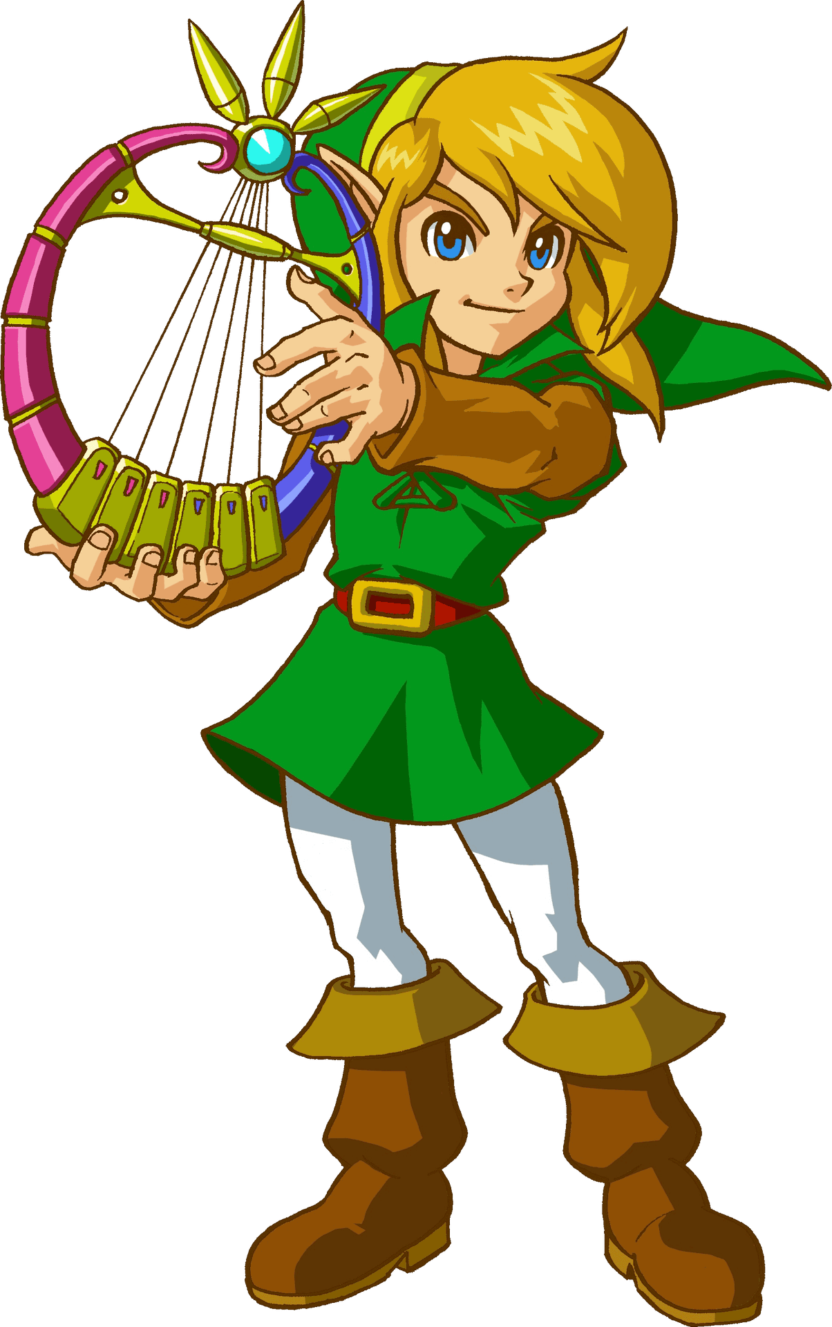 Link_with_ Harp_ Artwork_ Zelda PNG Image