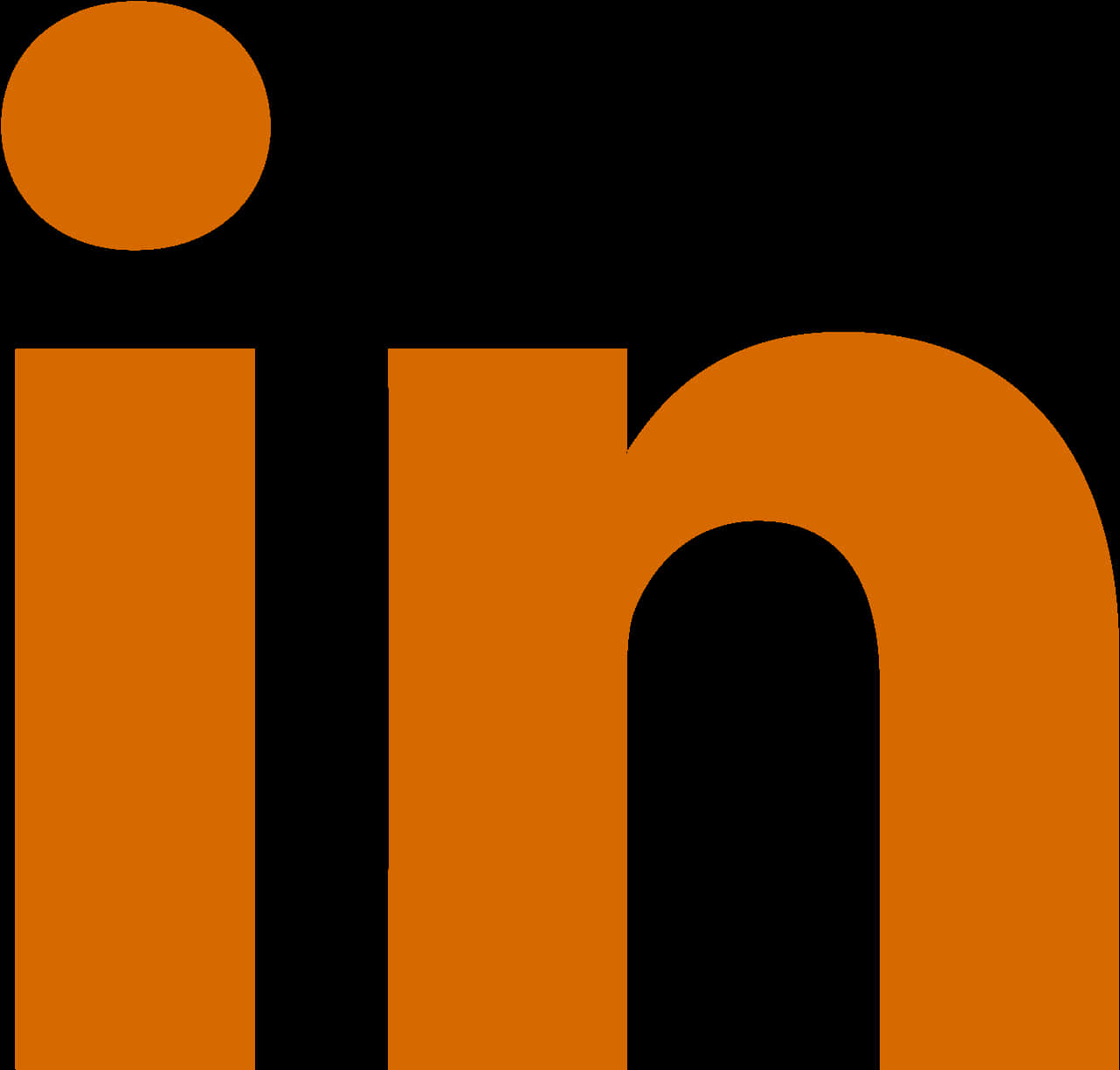 Linked In Logo Orange Background PNG Image