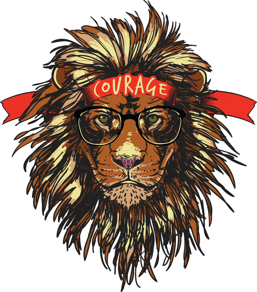 Lion Courage Bandana Glasses PNG Image