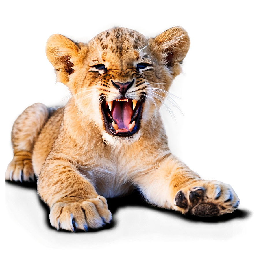 Lion Cub Yawning Png Cdg PNG Image