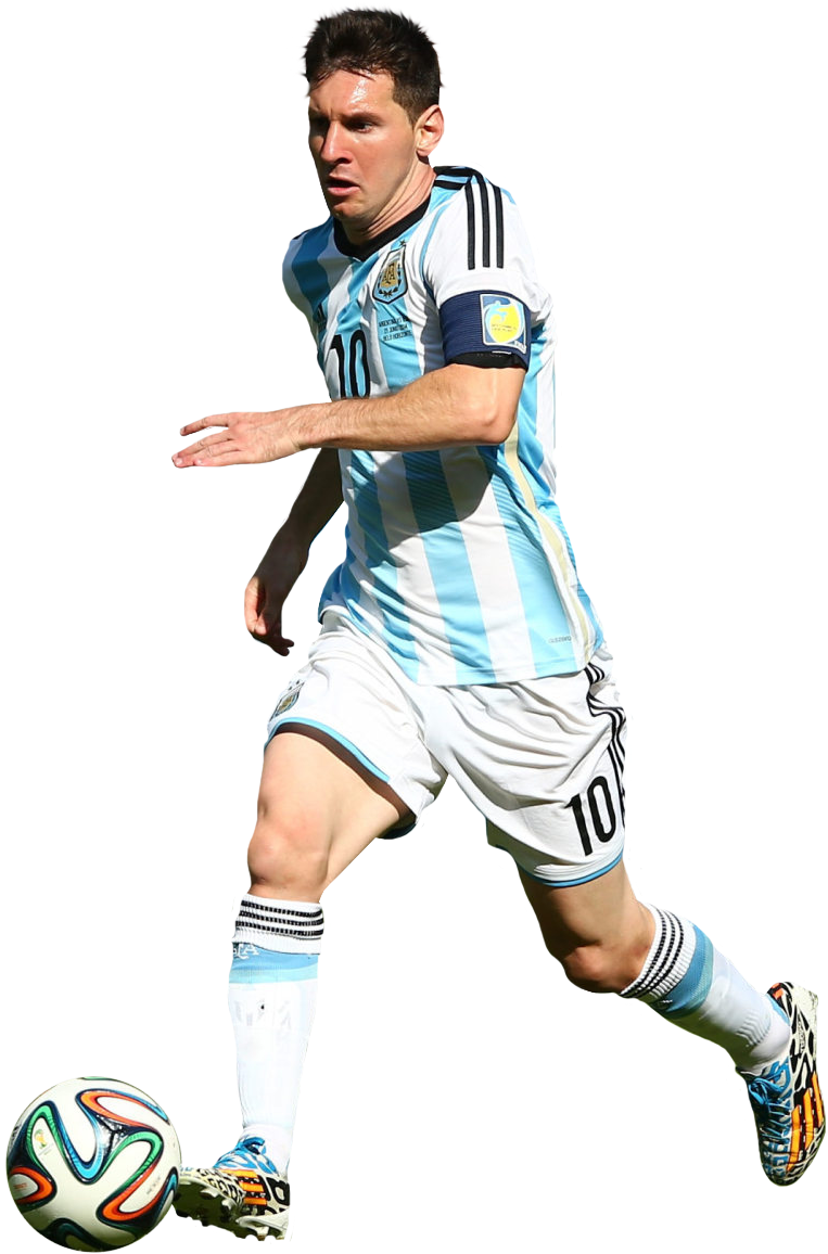 Lionel Messi Argentina Action Shot PNG Image