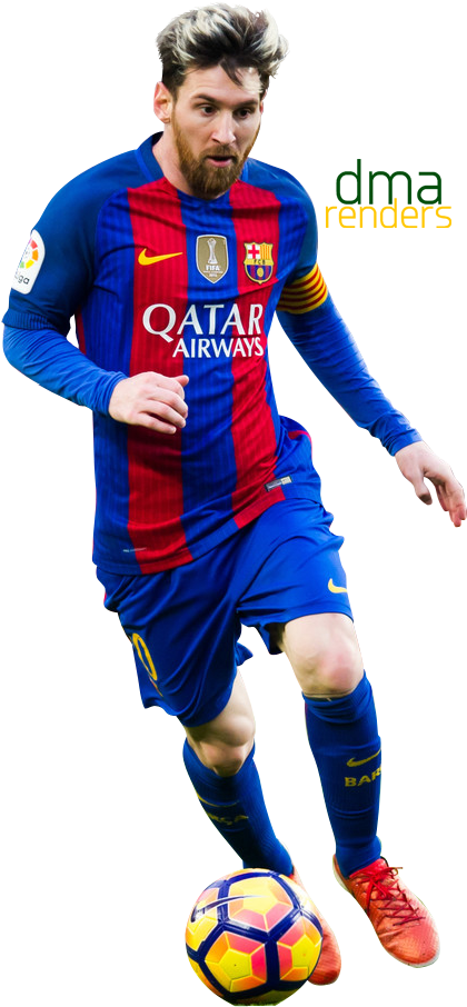 Lionel Messi Barcelona Action PNG Image