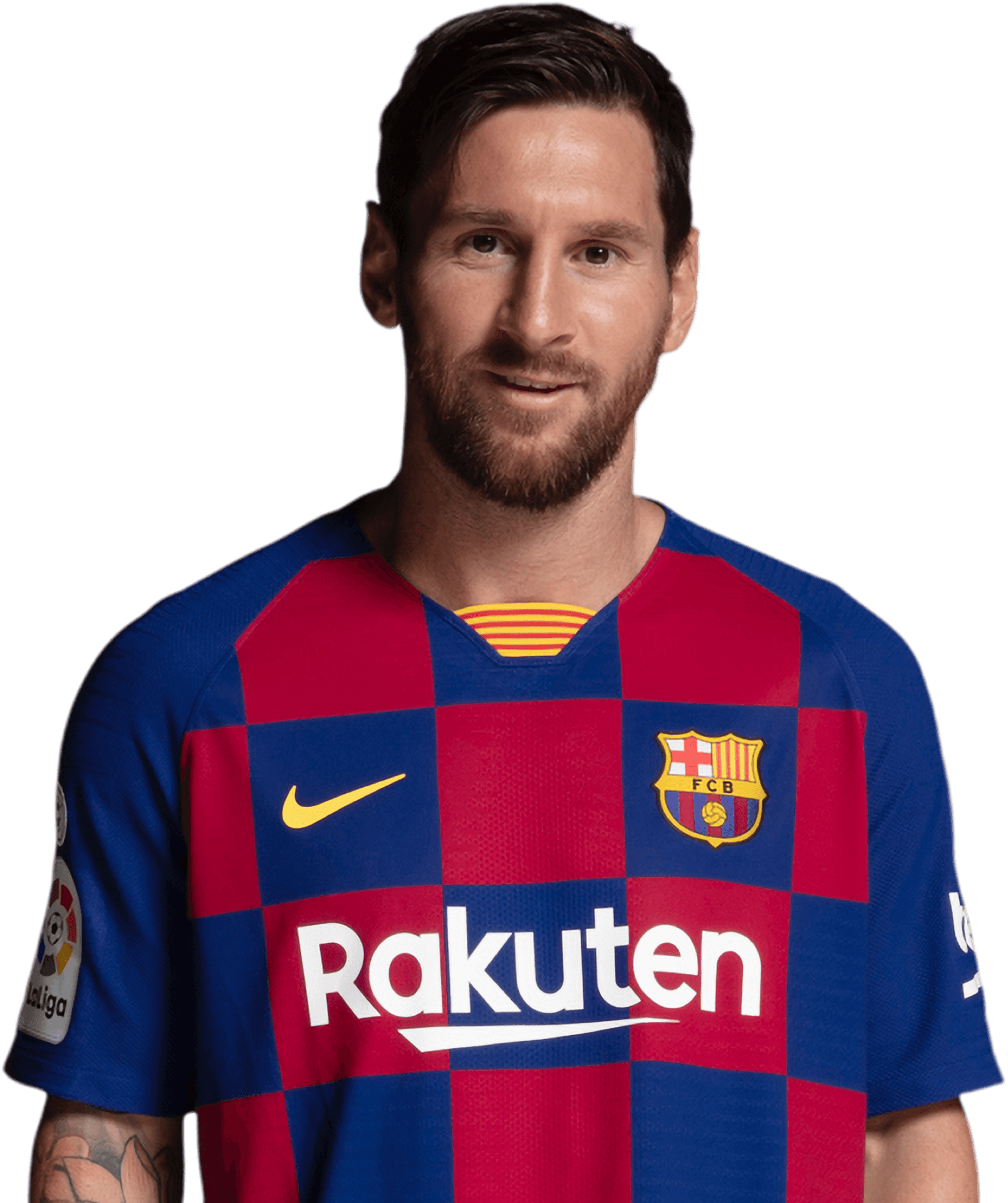 Lionel Messi Barcelona Portrait PNG Image