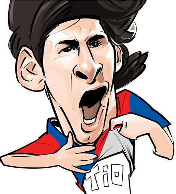 Lionel Messi Cartoon Celebration PNG Image