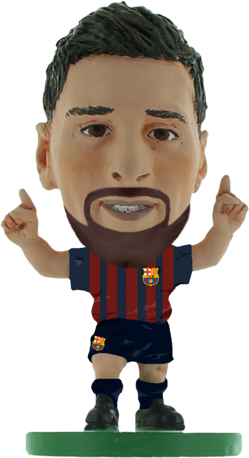 Lionel Messi Figurein Barcelona Kit PNG Image