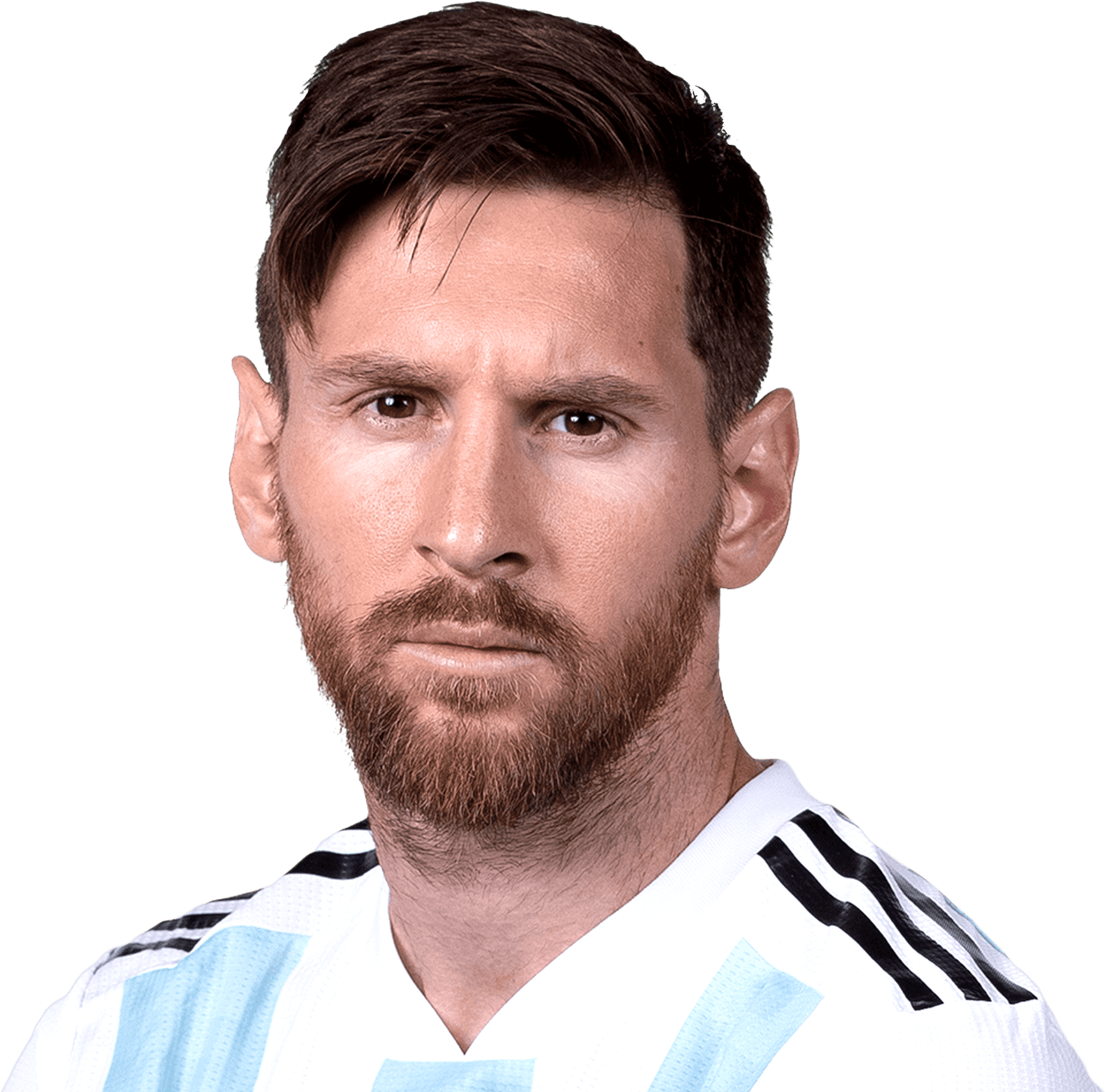 Lionel Messi Portraitin Argentina Kit PNG Image