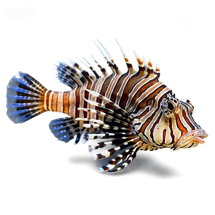 Lionfish In Ocean Depth Png Vut92 PNG Image