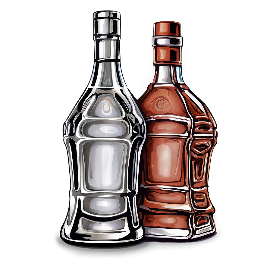 Liquor Bottles Line Art Png Skh29 PNG Image