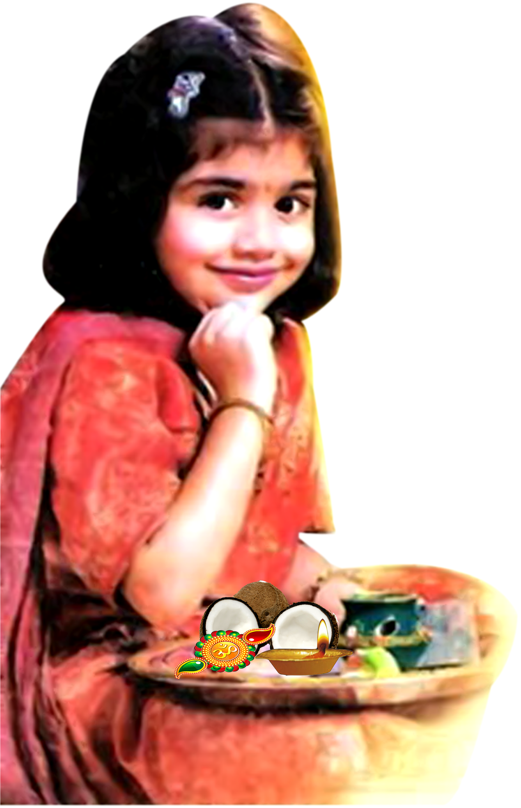 Little Girl Celebrating Raksha Bandhan PNG Image