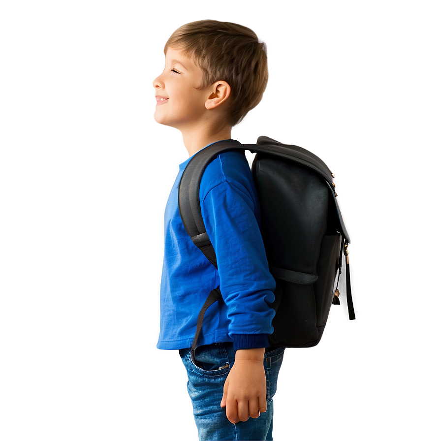 Little Kid With Backpack Png Eya92 PNG Image