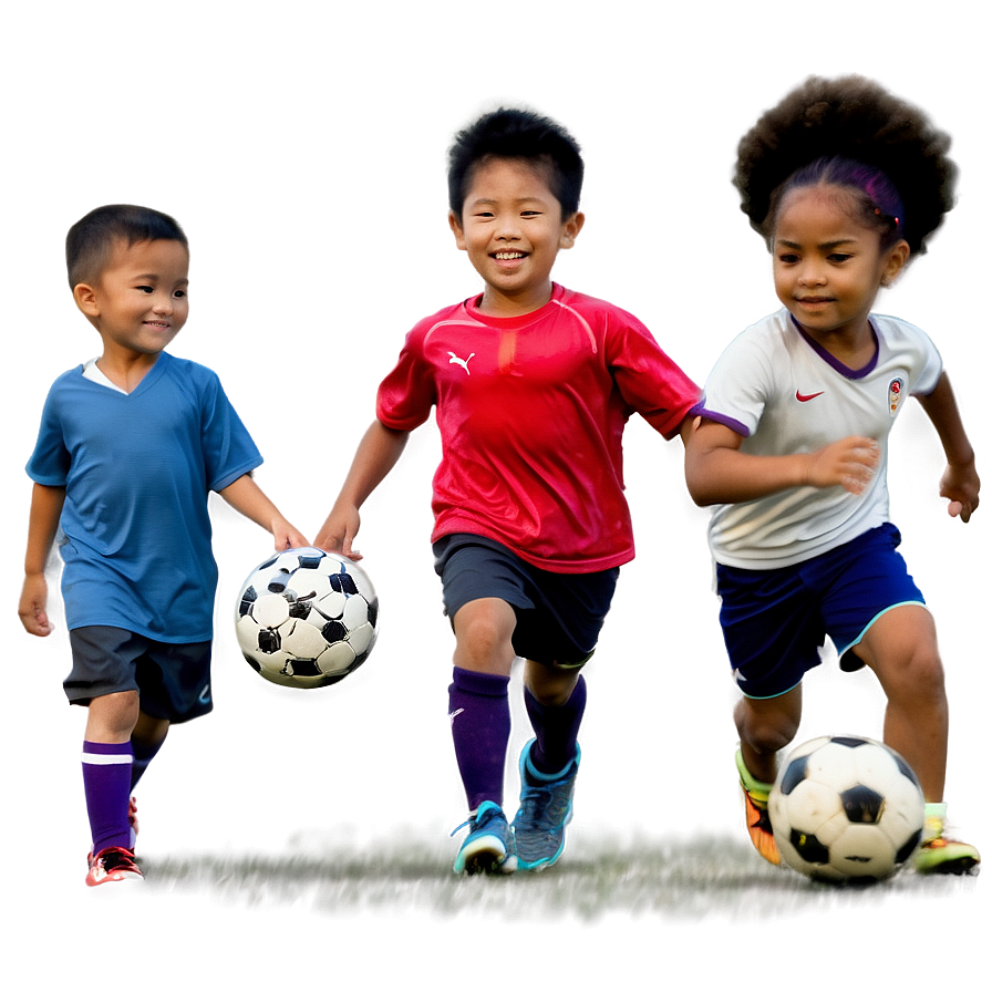 Little Kids Soccer Game Png Ouw PNG Image