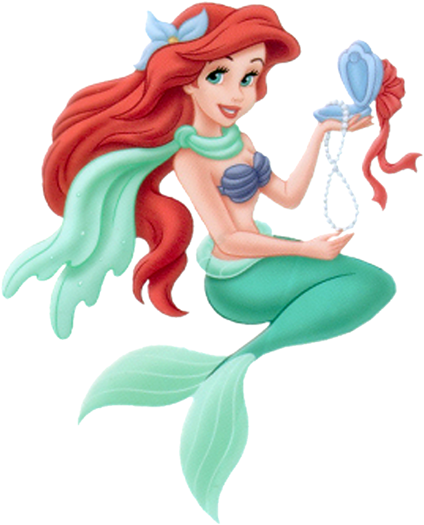 Little Mermaid Ariel With Shell PNG Image