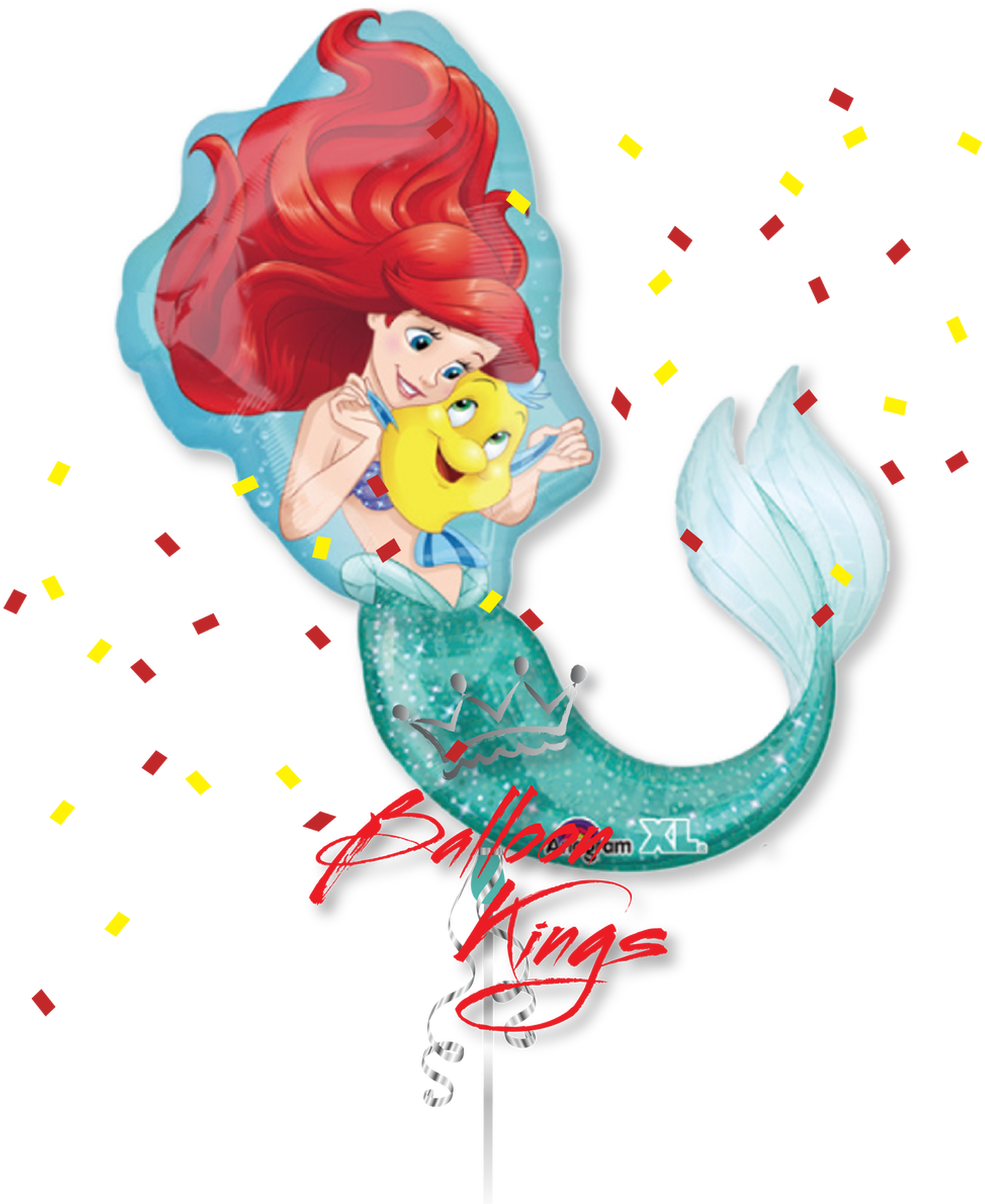 Little Mermaid Balloon Design PNG Image