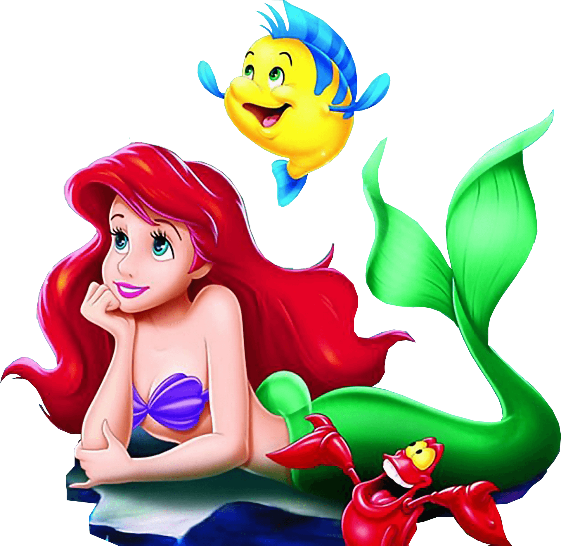 Little Mermaid With Friends Illustration PNG Image