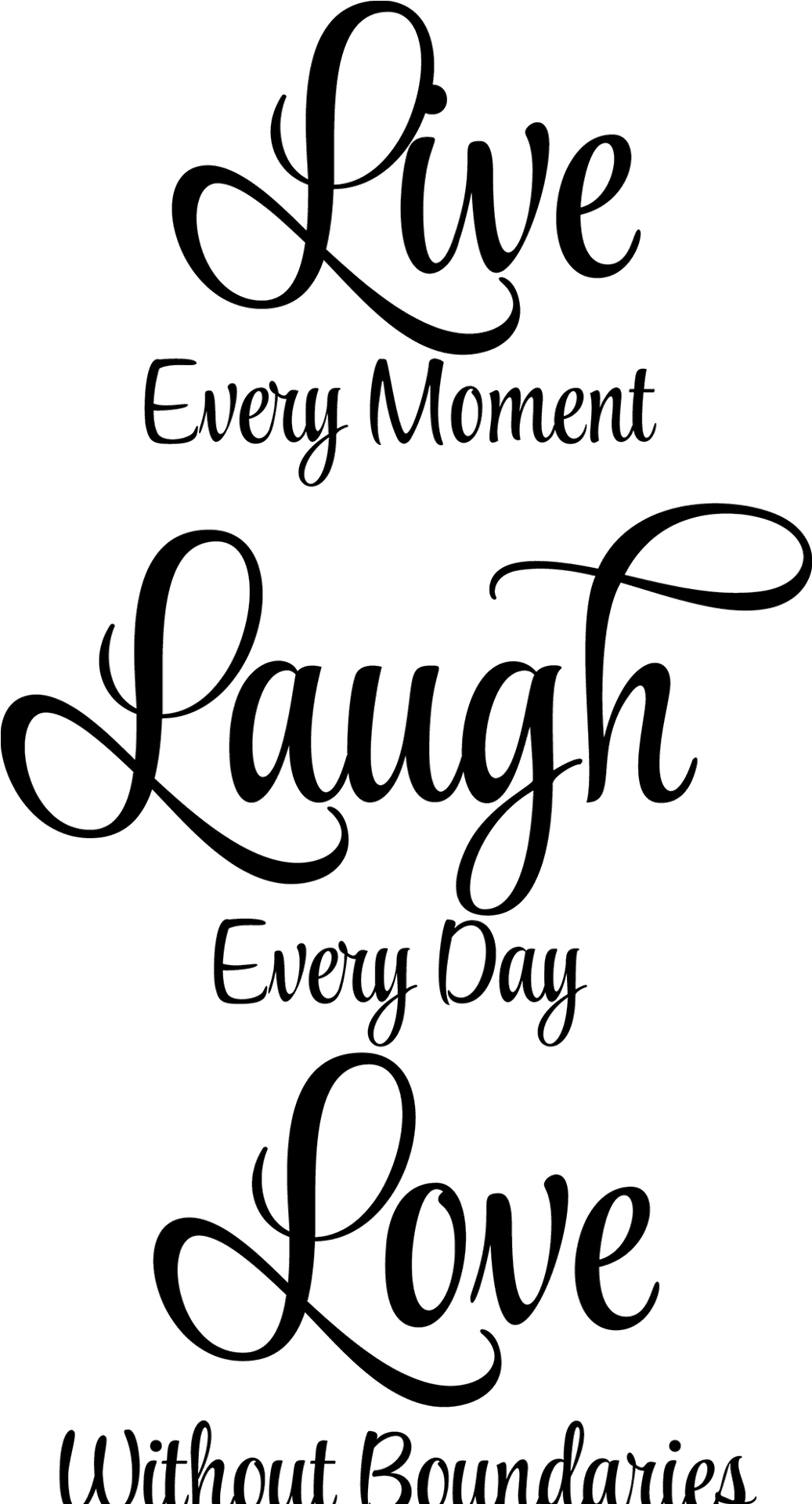 Live Laugh Love Inspirational Quote PNG Image