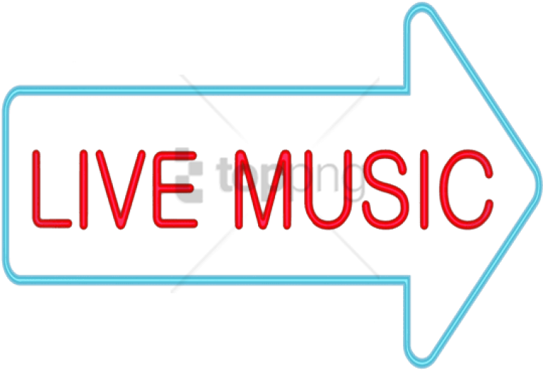 Live Music Neon Sign PNG Image