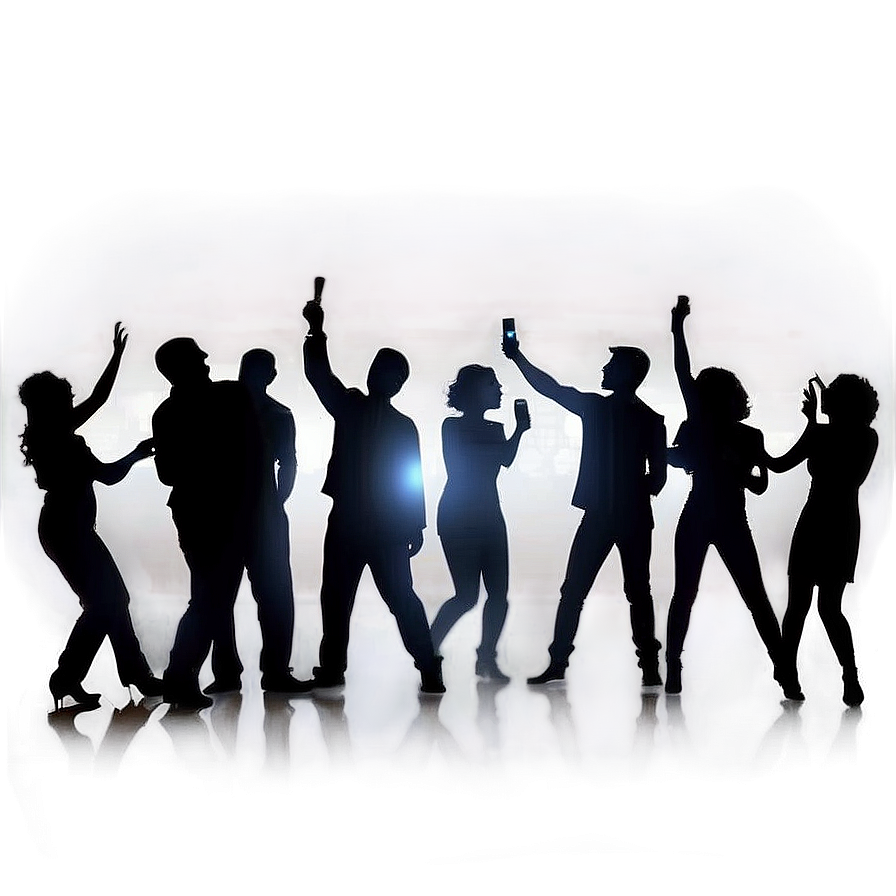 Lively Party Crowd Silhouette Png Cwe PNG Image