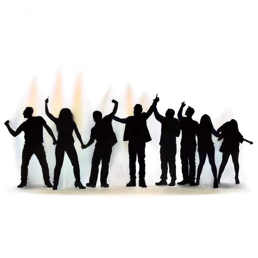 Lively Party Crowd Silhouette Png Dtc98 PNG Image