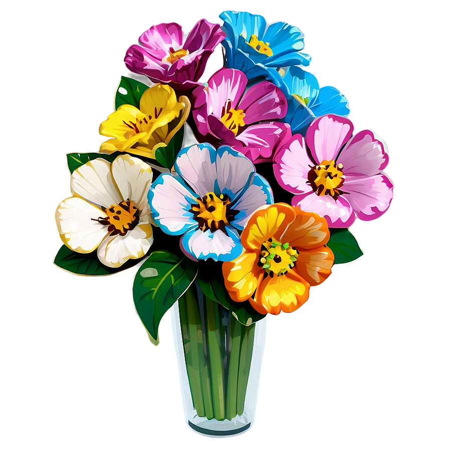 Lively Pop Flower Bouquet Png Nun PNG Image