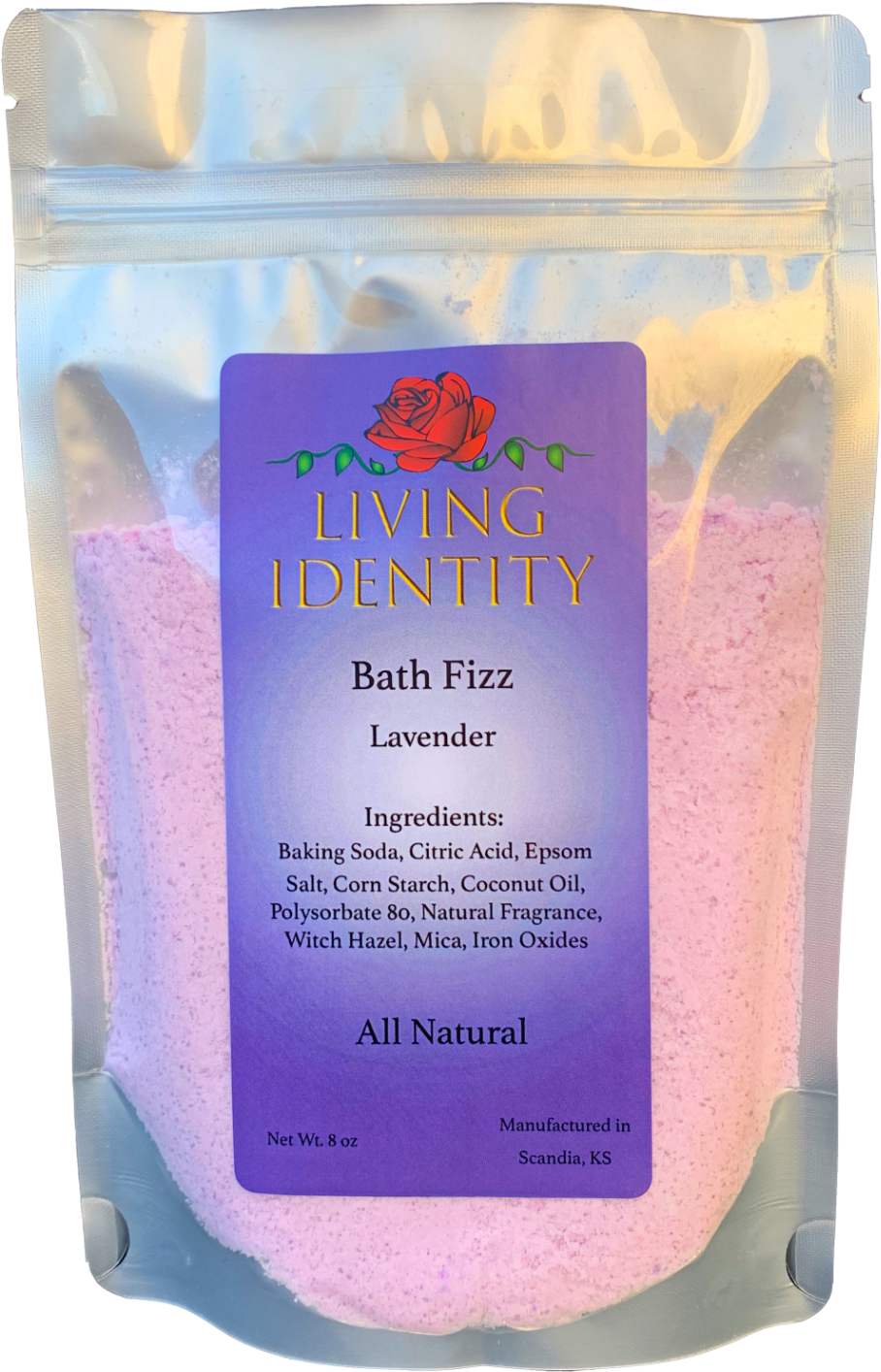 Living Identity Lavender Bath Fizz Package PNG Image