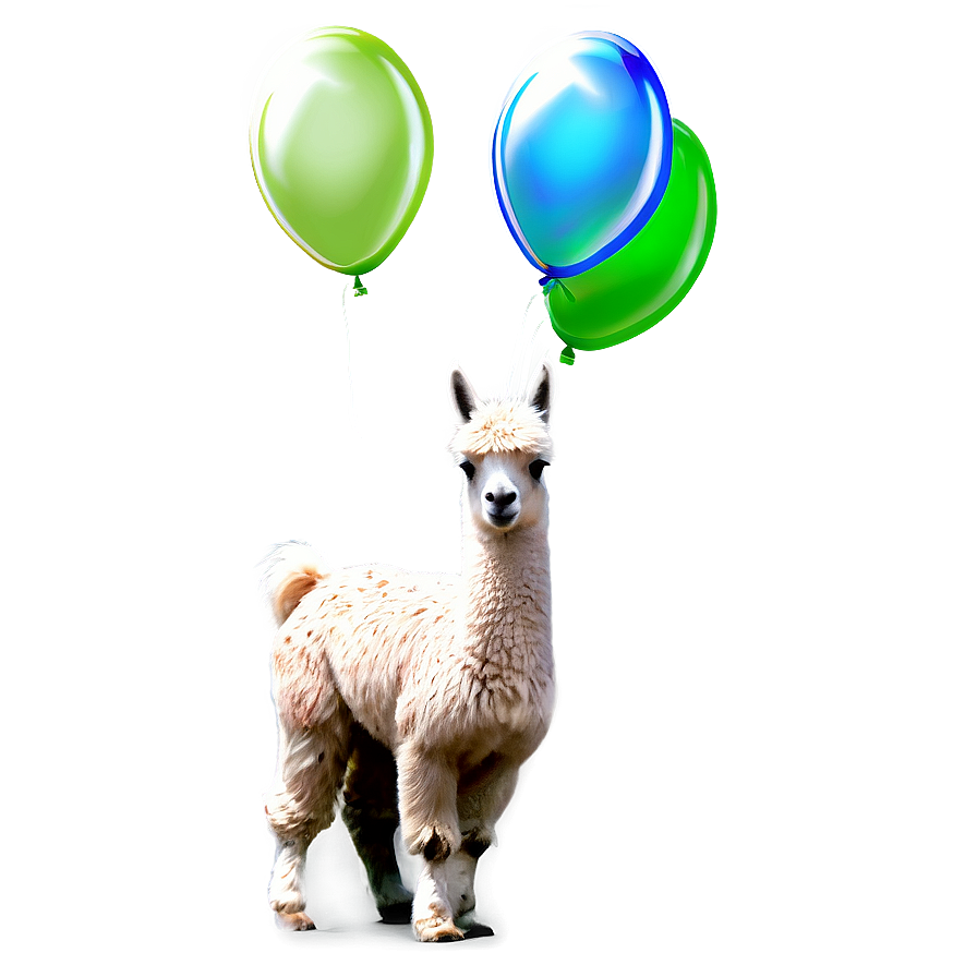 Llama With Balloons Png 10 PNG Image