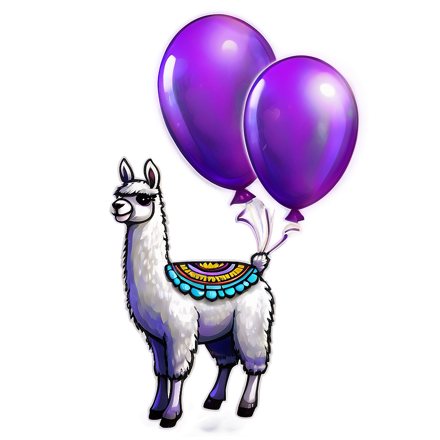 Llama With Balloons Png Xww85 PNG Image