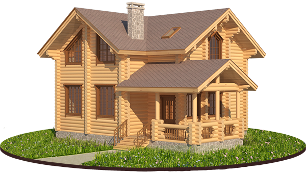 Log Cabin Home Design PNG Image