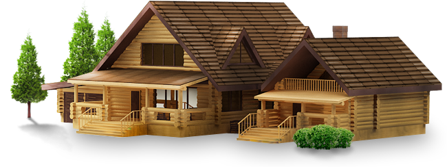 Log Cabin Model Isolatedon Black PNG Image