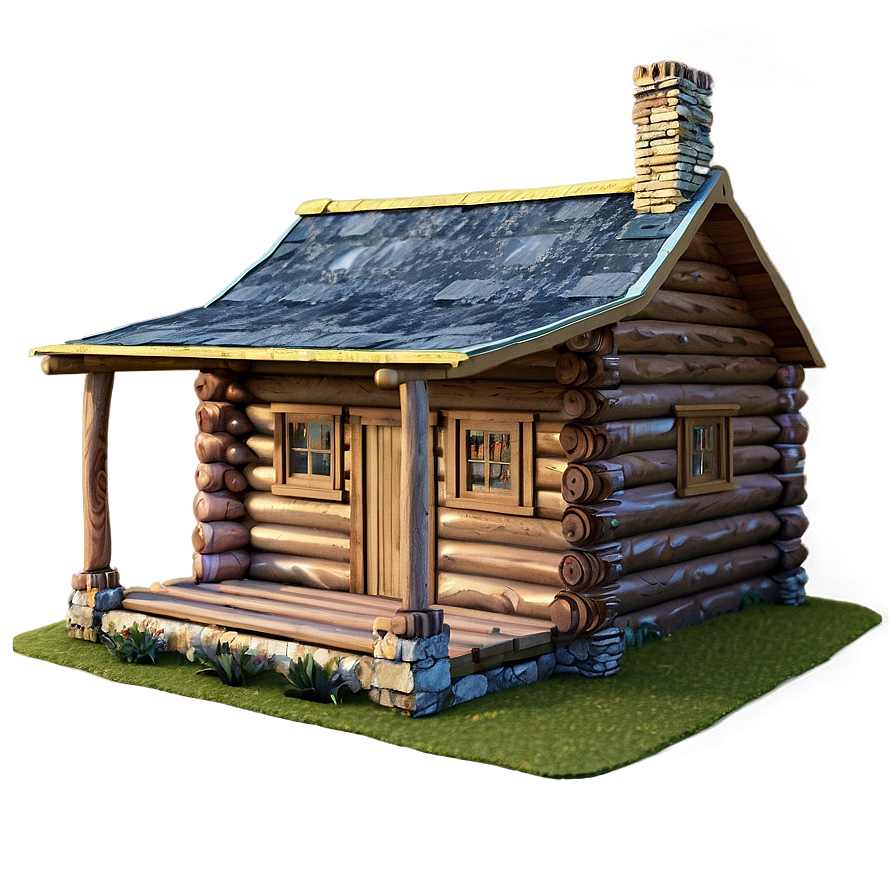 Log Cabin With Flower Garden Png Mcc PNG Image