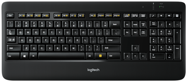 Logitech Wireless Keyboard Black PNG Image